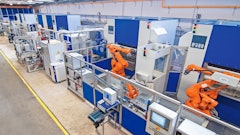 Robot-assisted production line for the machining of connecting rods from Hatz Components GmbH.