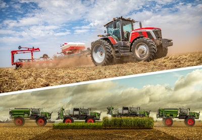 AGCO products earned seven 2022 AE50 Awards for innovation and engineering excellence, including the Massey Ferguson 8S Series Tractor (top) and the Fendt Rogator 900 Series Applicator (bottom).