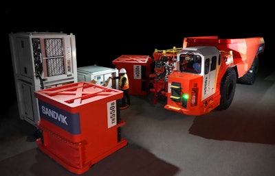 There is no need for overhead cranes, forklifts or changes to a mine infrastructure for battery swapping or use of Sandvik's battery-electric machines.