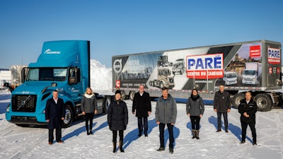 Groupe Morneau takes delivery of its first Volvo VNR Electric from the local Volvo Trucks dealership, Paré Centre du Camion.