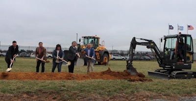 A Volvo ECR25 Electric compact excavator officially breaks ground on the project.