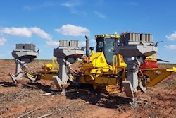 Bracke-made attachments on Komatsu-made bulldozer