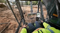 An operator using machine control