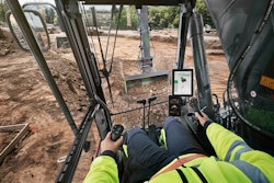 An operator using machine control