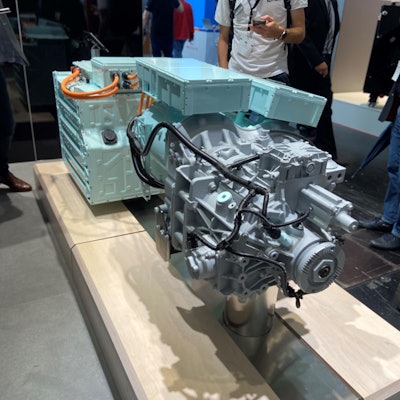 The cube battery displayed at the Volvo Penta stand during bauma