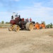 Who needs diesel engines and hydraulics, anyway? A 1918 Russell & Company 30/90 traction engine owned by Jim Lashaway of Bowling Green, Ohio, pulls two 1920 Baker Maney D wheeled scrapers and a 1929 Galion Leaning Wheel E-Z Lift No. 10 pull grader from the museum’s collection.