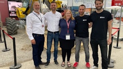 The Moog Construction team and Editor Lori Ditoro during bauma 2022