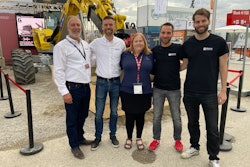 The Moog Construction team and Editor Lori Ditoro during bauma 2022