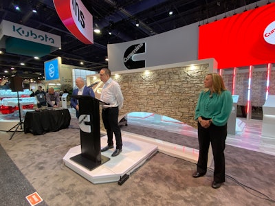 The Cummins team presents during the CONEXPO press conference.