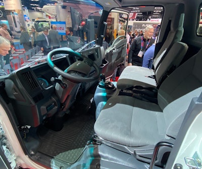 The cab of the electric Isuzu truck