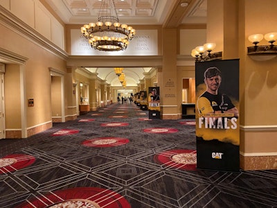Entering the press event hallway at Caesar's Palace