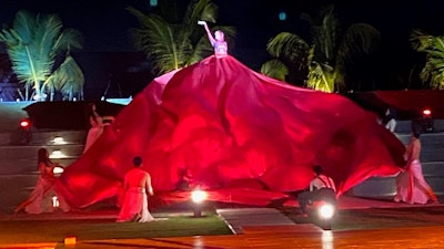 Entertainment during dinner on the facility's campus