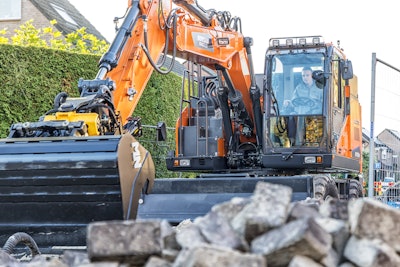 A Doosan electric excavator