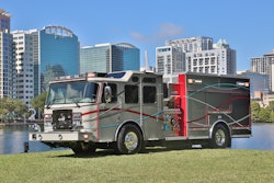 A fully electric firetruck with a BTMS