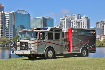 A fully electric firetruck with a BTMS