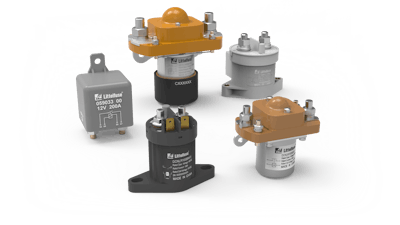 Figure 2. Manufacturers are expanding their lines to suit higher voltage applications, such as the new Littelfuse contactors shown here.