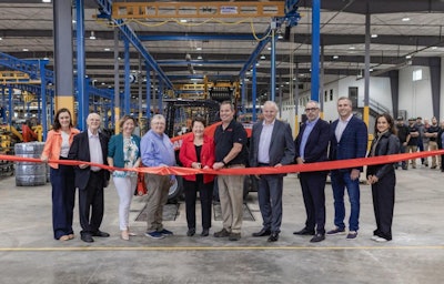 (Left to Right: Brooke Rollag - Executive Director of Lake Area Improvement Corporation, Mr. Himsworth, Elisabeth Ausimour - President of the Product Division, Roy Lindsay - Mayor of Madison, SD, Mrs. Jacqueline Himsworth Chairman of the Board Manitou Group, Jeff Minnaert - Madison, SD Plant Manager, Michel Denis - President & CEO of Manitou Group, Franck Buisard - Vice President of the Product Unit Compact and Articulated Loaders and Managing Director for Manitou Equipment America, Casey Crabtree - South Dakota Senator and Director of Economic Development for Heartland Energy, Katherine Kirby - Business Development Representative for the South Dakota Department of Economic Development)