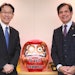 Hiroyuki Ogawa, president and CEO, Komatsu Ltd. (left) and Subhash Dhar, Founder, Chairman and CEO, ABS (right)