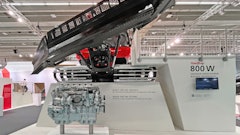 The MAN H4576 hydrogen engine at Interalpin 2023 as a possible solution for a locally CO2-free drive in the PistenBully 800 from Kässbohrer Gelän-defahrzeuge AG.