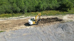 ZQuip Excavator digging at Moog Construction test site in West Seneca, New York