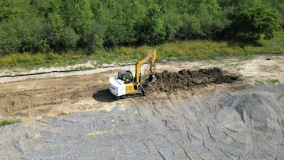 ZQuip Excavator digging at Moog Construction test site in West Seneca, New York
