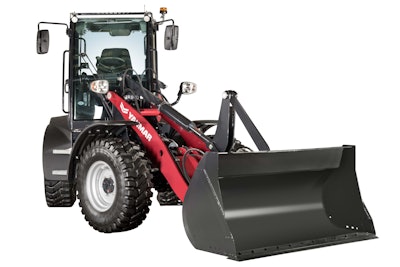 The new 9,370-pound, 47.6-horsepower V7 wheel loader
