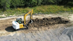 Z Quip Excavator Digging At Moog Construction Test Site In West Seneca, New York, Usa