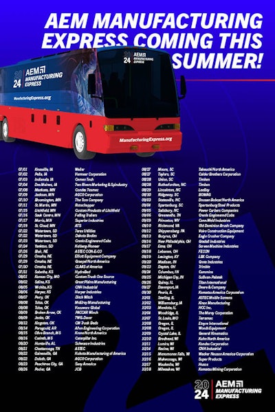 The full route is available at manufacturingexpress.org.