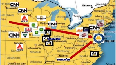 The Port of Baltimore is used by many of the largest construction machinery manufacturers.