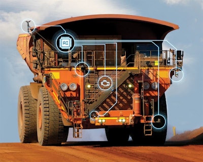An illustration of ASI Mining’s solutions on a mine truck