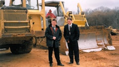 Founder and CEO Bent Jenson on left with first LINAK U.S. employee, Per R. Andersen, on right pictured at groundbreaking in 1999