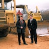 Founder and CEO Bent Jenson on left with first LINAK U.S. employee, Per R. Andersen, on right pictured at groundbreaking in 1999