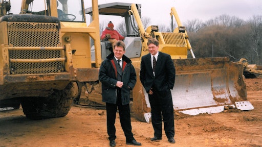 Founder and CEO Bent Jenson on left with first LINAK U.S. employee, Per R. Andersen, on right pictured at groundbreaking in 1999
