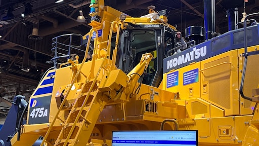 Komatsu’s D475A surface mining dozer was one of many machines on display at MINExpo 2024.