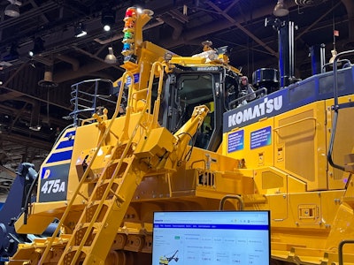 Komatsu’s D475A surface mining dozer was one of many machines on display at MINExpo 2024.
