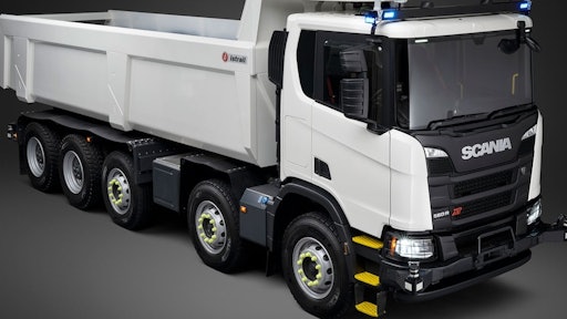 Scania's R 620 10x4 mining truck that is fully equipped with a sensor system for autonomous operation.