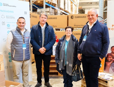 Left to right: Daniele Mereu, Plant Manager at Driveservice; Remo D'Alessandro, Mayor of Poggiofiorito; Catia Welcome, Mayor of Mayor of Arielli; Tomaso Carraro, Vice President and Chief CSR Officer of the Carraro Group