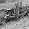 Figure 1: The 10BV was the largest BV loader offered to date when introduced in 1949. With the assistance of a push tractor and a load spotter on the lead tractor instead of the loader, this one is kicking the tonnage into Euclid bottom dumps. In material like this, a BV at full tilt could move a ton a second, and there was no cheaper way to do the job.