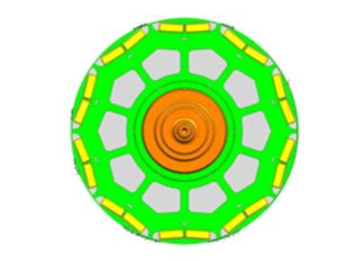Example of an internal permanent magnet (IPM) rotor.