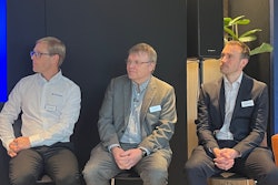 Left to right: Paul Moore, head of powertrain system integration for Perkins; Ian Foley, CEO at Equipmake; Edward Long, senior lecturer at Loughborough University.