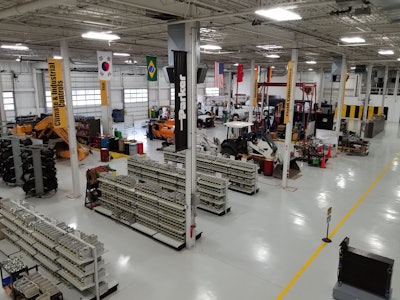 Parker’s Global Mobile Systems facility in Elk Grove, Ill. (pictured), and Mobile Electrification Center in Marysville, Ohio, serve as hubs where Parker provides in-depth training for distributors interested in being certified in the latest electrification technologies.