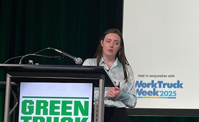 Julia Garcia-Trombley, manager, product strategy at FEV North America, highlighted software-defined vehicles (SDVs) in her presentation at Work Truck Week during the Green Truck Summit.