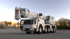 The Grove GMK5150L-1e and GMK5150XLe, the latter of which is on display at the bauma booth, feature fully electrified superstructures that provide emissions-free lifting for up to five hours from batteries that can be recharged via grid or onboard generators.