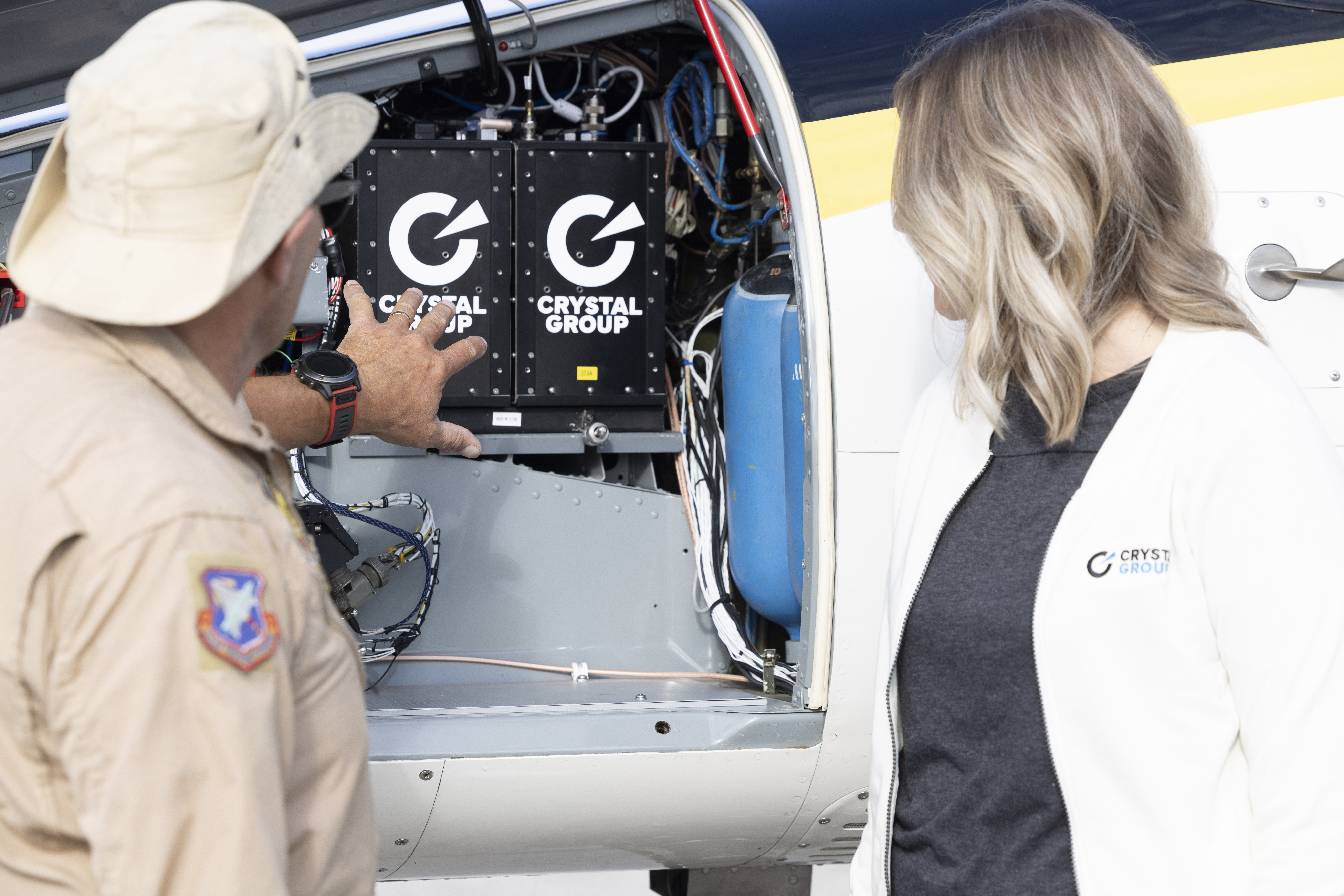 Crystal Group rugged compute systems integrated into an airborne platform, supporting mission-critical data processing and real-time decision-making at the edge.