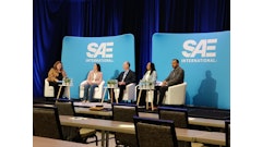 From left to right: Lisa Farrell, Director, Connected and Intelligent Systems at Cummins Inc. and moderator of the session; Laura Gerstner, Director, Agriculture Product Quality at CNH; Steve Koeffler, Chief Validation Engineer for PACCAR; Catrina Mitchell, Vice President of International; and Pablo Velasco, Head of R&D Business Area User Experience at Continental México.
