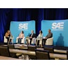 From left to right: Lisa Farrell, Director, Connected and Intelligent Systems at Cummins Inc. and moderator of the session; Laura Gerstner, Director, Agriculture Product Quality at CNH; Steve Koeffler, Chief Validation Engineer for PACCAR; Catrina Mitchell, Vice President of International; and Pablo Velasco, Head of R&D Business Area User Experience at Continental México.
