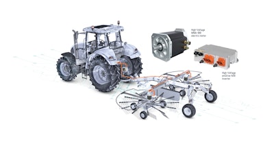 Tractor+windrower Electric