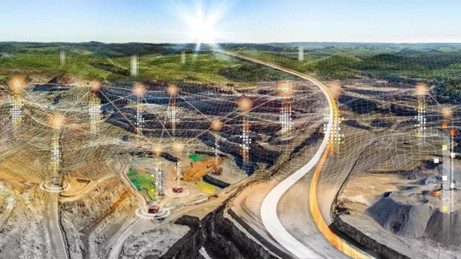 Conceptual image of mining solutions utilizing AI analysis technology