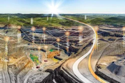 Conceptual image of mining solutions utilizing AI analysis technology