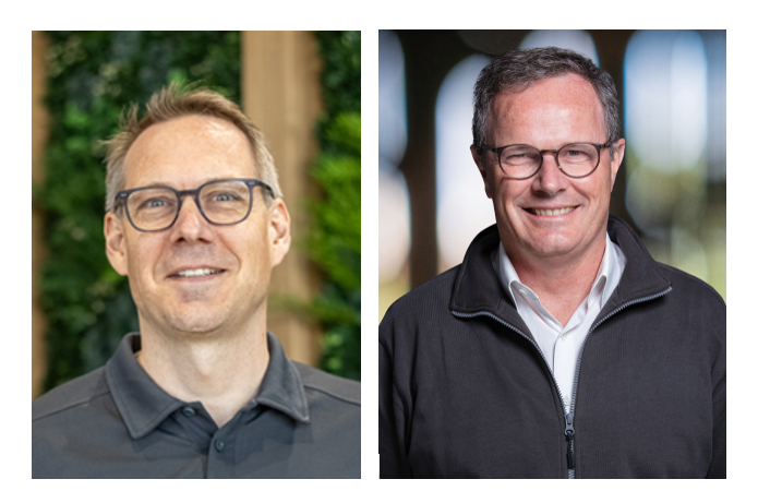 Gregor Sueck (left), currently vice president of Tractor Engineering, will succeed Pierre Guyot (right) as senior vice president (SVP) of Power Systems effective June 1, 2026.